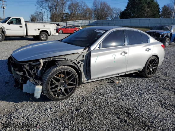 2017 Infiniti Q50 3.0t Premium with VIN JN1EV7AP7HM737991, listed as a Copart auction lot 46520275 with 181,600 mi miles and Salvage Title. Bid and sale history available at carsss.com. Image 1.