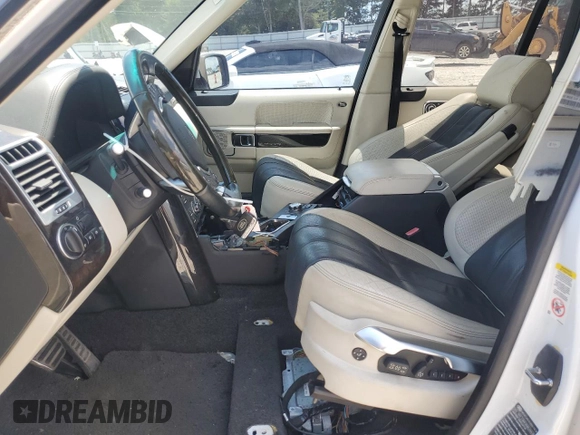 2012 Land Rover Range Rover SC Autobiography with VIN SALMP1E45CA369698, listed as a Copart auction lot 65983495 with 84,438 mi miles and Salvage title. Bid and sale history available at DreamBid. Image 7.