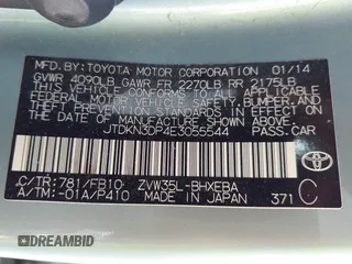 2014 Toyota Prius with VIN JTDKN3DP4E3055544, listed as a IAAI auction lot 42553870 with 94,335 mi miles and . Bid and sale history available at DreamBid. Image 9.
