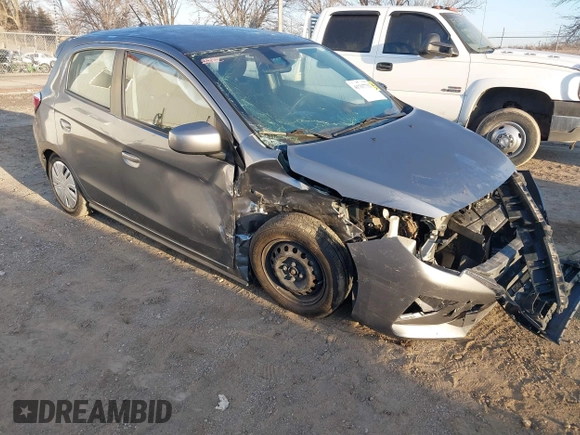 2021 Mitsubishi Mirage ES with VIN ML32AUHJ5MH010849, listed as a IAAI auction lot 41767732 with 61,383 mi miles and . Bid and sale history available at DreamBid. Image 1.