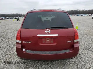 2008 Nissan Quest SL with VIN 5N1BV28U88N106199, listed as a Copart auction lot 41474575 with 206,845 mi miles and Salvage Title. Bid and sale history available at carsss.com. Image 6.