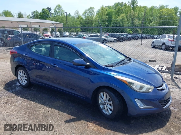 2015 Hyundai Elantra SE z VIN 5NPDH4AE7FH642092, wystawiony jako IAAI lot #42146729 z przebiegiem 119 279 mil mil oraz . Historia ofert i sprzedaży dostępna na DreamBid. Obrazek 1.