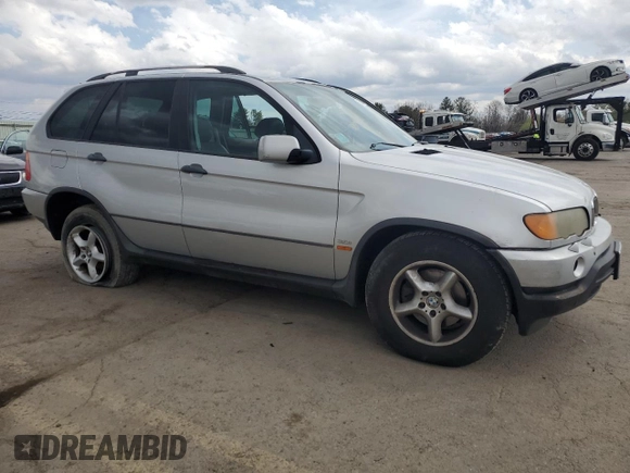 2001 BMW X5 3.0i with VIN WBAFA53561LM75340, listed as a Copart auction lot 51301545 with 0 mi miles and Salvage Title. Bid and sale history available at carsss.com. Image 4.