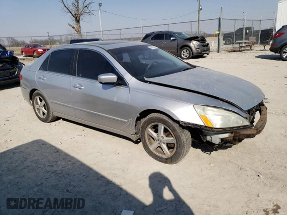 2005 Honda Accord EX with VIN 1HGCM56735A141182, listed as a Copart auction lot 48768305 with 195,948 mi miles and Salvage Title. Bid and sale history available at DreamBid. Image 4.
