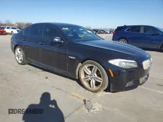 2013 BMW 5 Series 550i with VIN WBAFR9C50DDX80153, listed as a Copart auction lot 43180625 with 128,521 mi miles and Salvage Title. Bid and sale history available at carsss.com. Image 4.