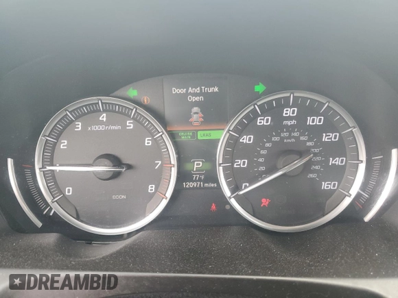2015 Acura TLX Technology with VIN 19UUB3F53FA000885, listed as a Copart auction lot 52609935 with 120,971 mi miles and Salvage title. Bid and sale history available at DreamBid. Image 9.