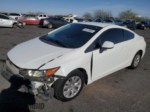 2012 Honda Civic Cpe LX with VIN 2HGFG3B52CH558983, listed as a Copart auction lot 52414665 with 79,925 mi miles and Salvage Title. Bid and sale history available at carsss.com. Image 1.