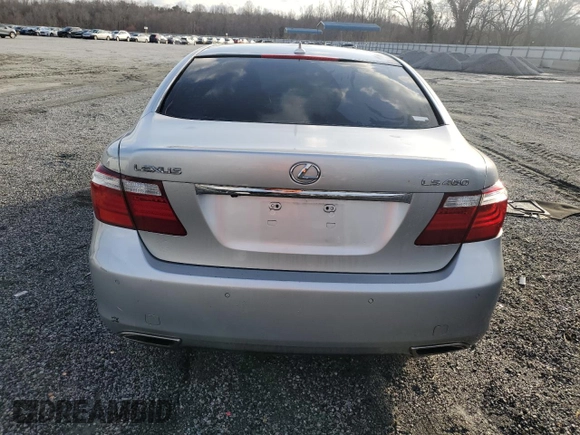 2009 Lexus LS 460 with VIN JTHBL46F195089613, listed as a Copart auction lot 47802535 with 209,104 mi miles and Salvage title. Bid and sale history available at DreamBid. Image 6.