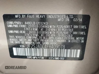 2015 Subaru Forester 2.5i Premium with VIN JF2SJADC4FH409078, listed as a IAAI auction lot 40731696 with 171,874 mi miles. Bid and sale history available at carsss.com. Image 9.