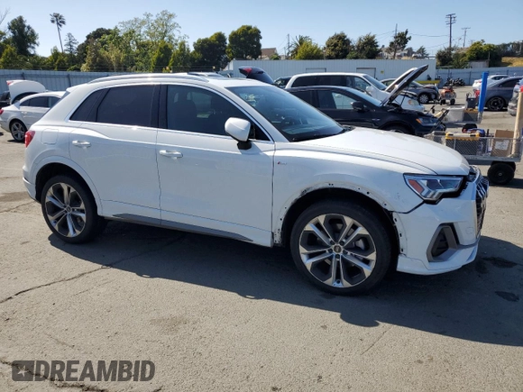 2021 Audi Q3 S line Premium Plus with VIN WA1EECF36M1129591, listed as a Copart auction lot 54921935 with 109,365 mi miles and Salvage title. Bid and sale history available at DreamBid. Image 4.