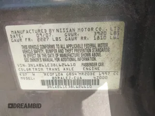 2008 Nissan Sentra S z VIN 3N1AB61E38L626610, wystawiony jako IAAI lot #42650176 z przebiegiem 184 562 mil mil oraz . Historia ofert i sprzedaży dostępna na DreamBid. Obrazek 9.