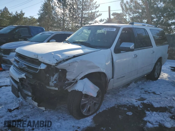 2016 Ford Expedition EL Platinum with VIN 1FMJK1MT9GEF08260, listed as a Copart auction lot 42326005 with 142,491 mi miles and Salvage Title. Bid and sale history available at carsss.com. Image 1.
