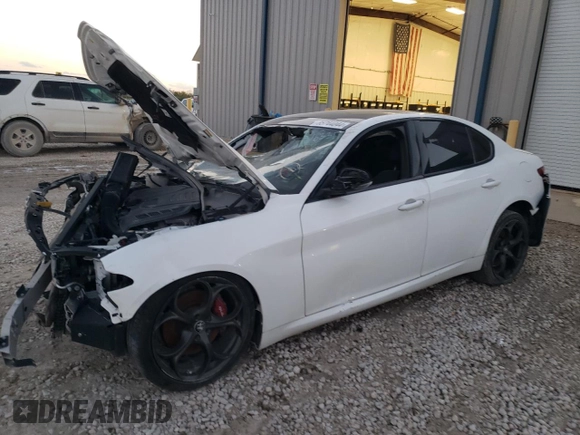 2020 Alfa Romeo Giulia Ti Sport z VIN ZARFAMBN1L7625922, wystawiony jako Copart lot #85744044 z przebiegiem Nie podano mil oraz Czysty tytuł • Clean title. Historia ofert i sprzedaży dostępna na DreamBid. Obrazek 1.