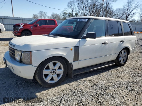 2004 Land Rover Range Rover with VIN SALMF11494A145151, listed as a Copart auction lot 43753255 with 132,792 mi miles and Salvage Title. Bid and sale history available at DreamBid. Image 1.