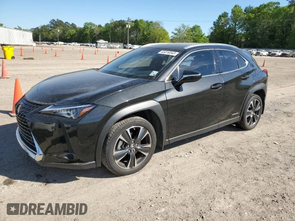 2021 Lexus UX with VIN JTHX9JBH5M2054268, listed as a Copart auction lot 45016343 with 14,692 mi miles. Bid and sale history available at carsss.com. Image 1.