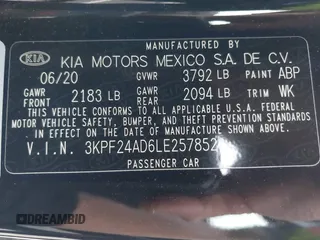 2020 Kia Forte LXS z VIN 3KPF24AD6LE257852, wystawiony jako IAAI lot #42361136 z przebiegiem 59 107 mil mil oraz . Historia ofert i sprzedaży dostępna na DreamBid. Obrazek 9.