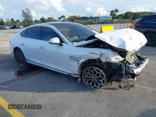 2022 Genesis G80 2.5T with VIN KMTGB4SC9NU113020, listed as a IAAI auction lot 41172343 with 65,665 mi miles. Bid and sale history available at carsss.com. Image 1.
