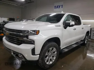 2022 Chevrolet Silverado 1500 High Country with VIN 3GCUYHED0NG201680, listed as a Copart auction lot 77104524 with 21,444 mi miles and Salvage Title. Bid and sale history available at DreamBid. Image 1.