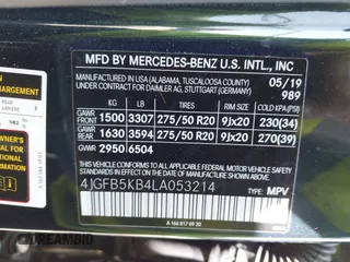 2020 Mercedes-Benz GLE 450 with VIN 4JGFB5KB4LA053214, listed as a IAAI auction lot 42111336 with 58,208 mi miles and . Bid and sale history available at DreamBid. Image 9.