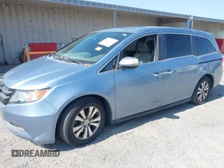 2014 Honda Odyssey EX-L with VIN 5FNRL5H65EB103900, listed as a IAAI auction lot 42592359 with 53,276 mi miles and . Bid and sale history available at DreamBid. Image 17.