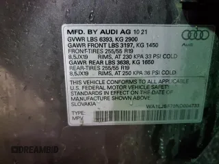 2022 Audi Q7 Premium Plus with VIN WA1LJBF70ND004733, listed as a Copart auction lot 85581334 with 43,181 mi miles and Salvage title. Bid and sale history available at DreamBid. Image 16.
