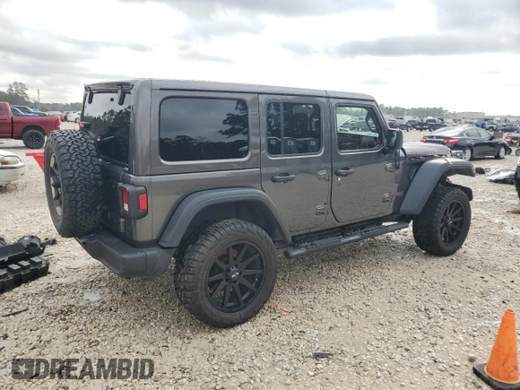 2018 Jeep Wrangler Unlimited Rubicon with VIN 1C4HJXFN9JW249214, listed as a Copart auction lot 42692175 with 161,157 mi miles and Salvage title. Bid and sale history available at DreamBid. Image 3.