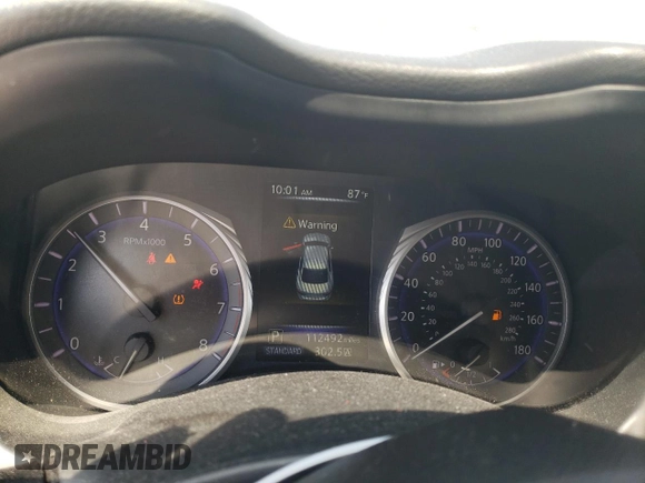 2017 Infiniti Q50 2.0t Sport with VIN JN1CV7AR4HM682389, listed as a Copart auction lot 80712394 with 112,492 mi miles and Salvage Title. Bid and sale history available at carsss.com. Image 9.