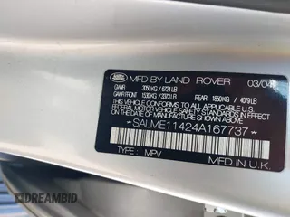 2004 Land Rover Range Rover HSE with VIN SALME11424A167737, listed as a IAAI auction lot 42720331 with 145,422 mi miles and . Bid and sale history available at DreamBid. Image 9.