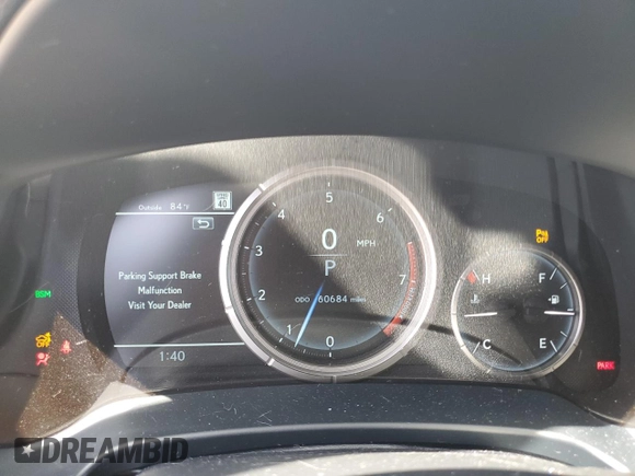 2022 Lexus RX 350 F Sport with VIN 2T2YZMDA0NC312444, listed as a Copart auction lot 53786205 with 60,684 mi miles and Salvage title. Bid and sale history available at DreamBid. Image 9.