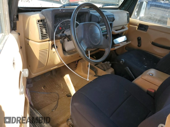1997 Jeep Wrangler Sahara with VIN 1J4FY49S6VP521988, listed as a Copart auction lot 80753494 with 99,909 mi miles and Salvage Title. Bid and sale history available at carsss.com. Image 8.