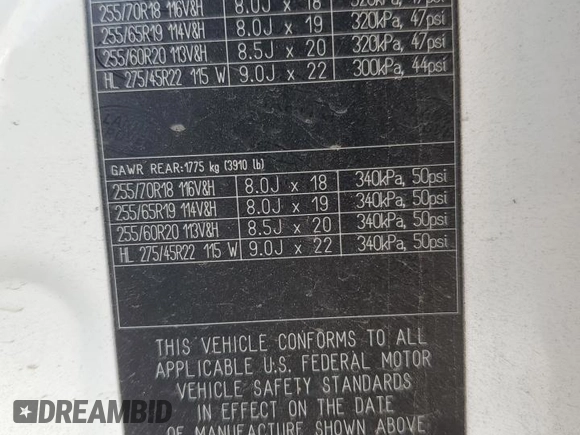2023 Land Rover Defender S with VIN SALEJ6EX7P2227141, listed as a Copart auction lot 50351785 with 8,810 mi miles and Salvage title. Bid and sale history available at DreamBid. Image 13.