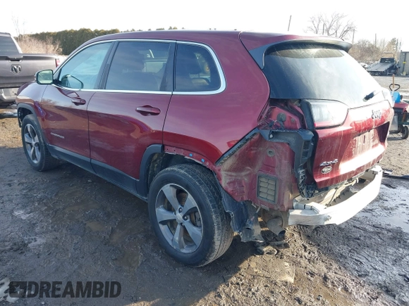 2019 Jeep Cherokee Limited with VIN 1C4PJMDX8KD121008, listed as a IAAI auction lot 41748829 with 129,247 mi miles. Bid and sale history available at carsss.com. Image 3.
