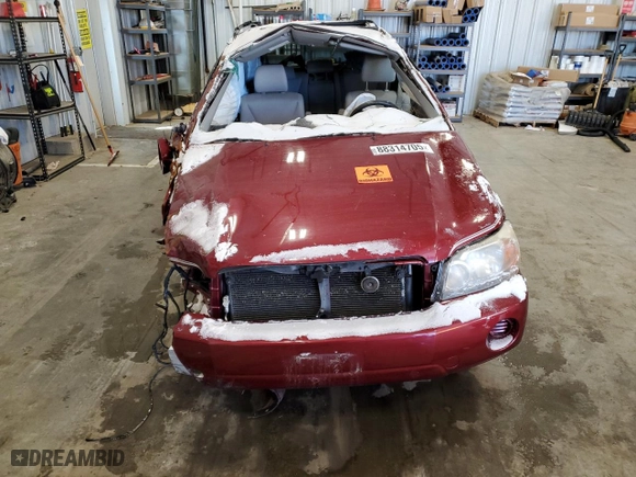 2005 Toyota Highlander with VIN JTEEP21A950073083, listed as a Copart auction lot 88314705 with 0 mi miles and Non Repairable. Bid and sale history available at carsss.com. Image 5.