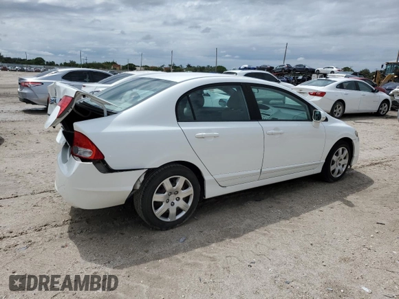 2011 Honda Civic LX with VIN 19XFA1F52BE009180, listed as a Copart auction lot 56288845 with 40,090 mi miles and Non Repairable. Bid and sale history available at DreamBid. Image 3.