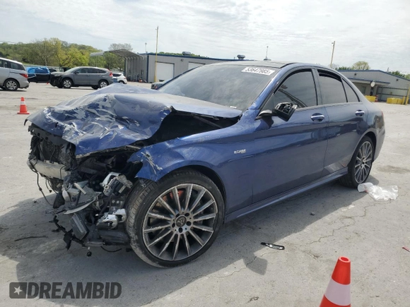 2019 Mercedes-Benz C 43 AMG with VIN 55SWF6EB4KU287626, listed as a Copart auction lot 53647985 with Not provided miles and Salvage title. Bid and sale history available at DreamBid. Image 1.