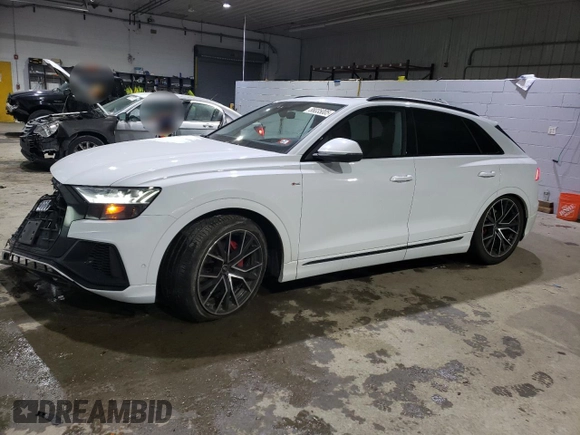 2022 Audi Q8 Prestige with VIN WA1FVBF18ND023009, listed as a Copart auction lot 88035005 with 29,606 mi miles and Salvage Title. Bid and sale history available at carsss.com. Image 1.