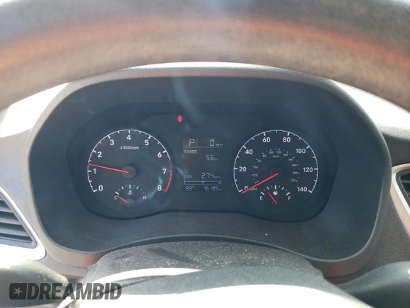 2019 Hyundai Accent SE with VIN 3KPC24A3XKE044640, listed as a Copart auction lot 75141053 with 76,199 mi miles. Bid and sale history available at carsss.com. Image 9.