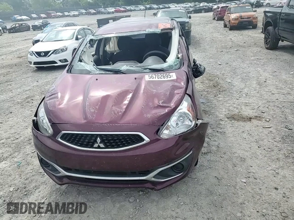 2020 Mitsubishi Mirage ES with VIN ML32A3HJ7LH010618, listed as a Copart auction lot 56702695 with 118,976 mi miles and Salvage title. Bid and sale history available at DreamBid. Image 14.