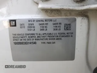 2012 Cadillac CTS Premium with VIN 1G6DS5E33C0141549, listed as a Copart auction lot 48480825 with 137,429 mi miles and Salvage title. Bid and sale history available at DreamBid. Image 12.