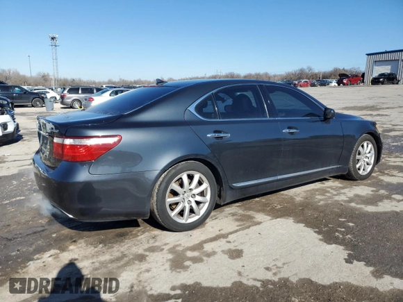 2007 Lexus LS 460 with VIN JTHBL46F475000890, listed as a Copart auction lot 41692525 with 200,605 mi miles and Salvage Title. Bid and sale history available at carsss.com. Image 3.