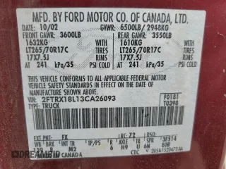 2003 Ford F-150 XL with VIN 2FTRX18L13CA26093, listed as a Copart auction lot 53192245 with 319,417 mi miles and Salvage Title. Bid and sale history available at carsss.com. Image 12.