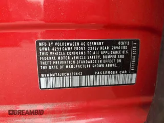 2012 Volkswagen Golf TDI z VIN WVWDM7AJ8CW290642, wystawiony jako Copart lot #64301855 z przebiegiem 156 570 mil mil oraz Szkoda całkowita • Salvage title. Historia ofert i sprzedaży dostępna na DreamBid. Obrazek 12.