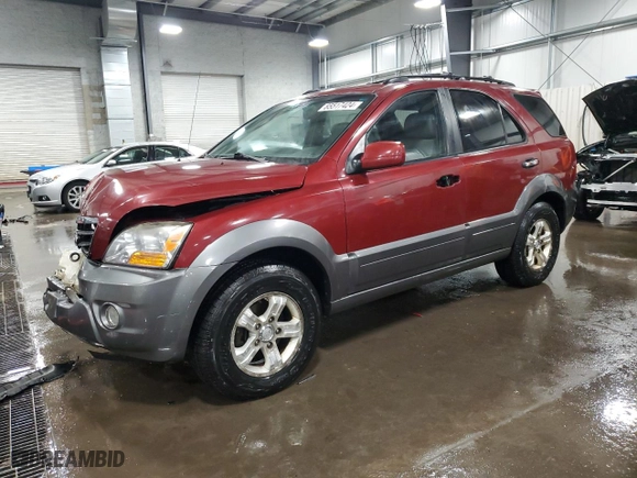 2007 Kia Sorento EX with VIN KNDJC736X75693936, listed as a Copart auction lot 85517424 with 123,428 mi miles and Salvage Title. Bid and sale history available at carsss.com. Image 1.