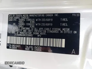 2024 Lexus RX 350 with VIN 2T2BAMBA9RC028882, listed as a IAAI auction lot 41038258 with 2,854 mi miles and . Bid and sale history available at DreamBid. Image 9.