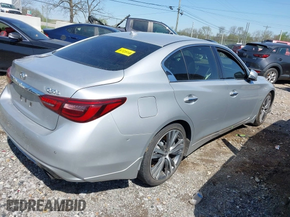 2018 Infiniti Q50 3.0t LUXE with VIN JN1EV7AP8JM355426, listed as a IAAI auction lot 41990581 with 73,042 mi miles. Bid and sale history available at carsss.com. Image 12.