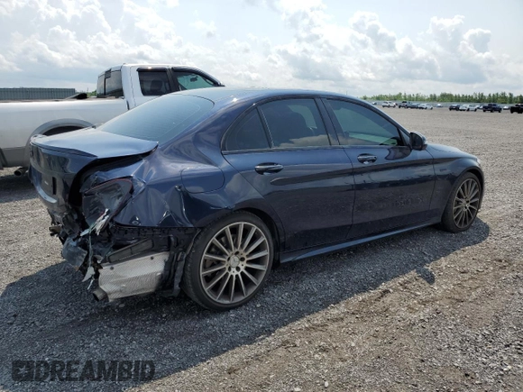 2017 Mercedes-Benz C 43 AMG with VIN 55SWF6EB4HU181167, listed as a Copart auction lot 59149685 with 107,499 mi miles and Salvage title. Bid and sale history available at DreamBid. Image 3.