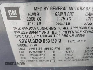 2013 GMC Terrain SLE z VIN 2GKALSEKXD6312913, wystawiony jako IAAI lot #41787328 z przebiegiem 153 646 mil mil oraz . Historia ofert i sprzedaży dostępna na DreamBid. Obrazek 9.