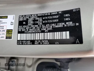 2021 Lexus RX 350 with VIN 2T2JZMAA4MC203103, listed as a Copart auction lot 54626645 with 8,081 mi miles and Salvage Title. Bid and sale history available at DreamBid. Image 13.