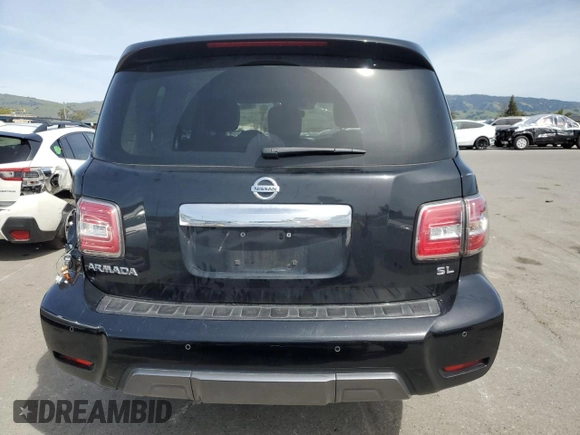 2019 Nissan Armada SL with VIN JN8AY2ND6K9092402, listed as a Copart auction lot 50261495 with 0 mi miles and Salvage Title. Bid and sale history available at carsss.com. Image 6.