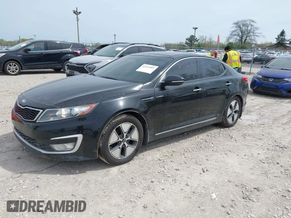 2013 Kia Optima Hybrid EX with VIN KNAGM4AD5D5055464, listed as a IAAI auction lot 42114901 with 140,652 mi miles. Bid and sale history available at carsss.com. Image 2.